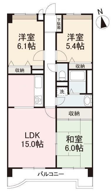 高松市上福岡町のマンションの間取り