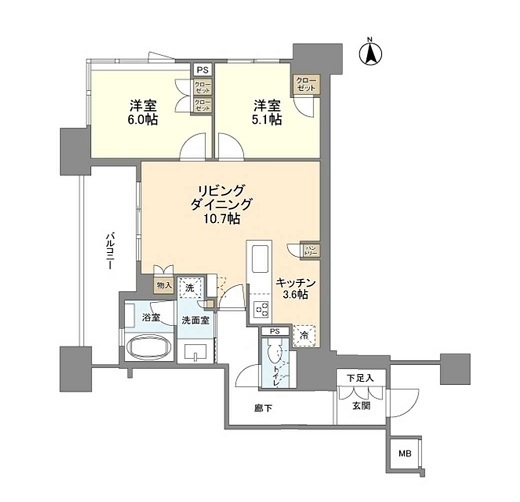 ブランズタワー南堀江の間取り