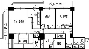 知事公館前タワーレジデンスの間取り