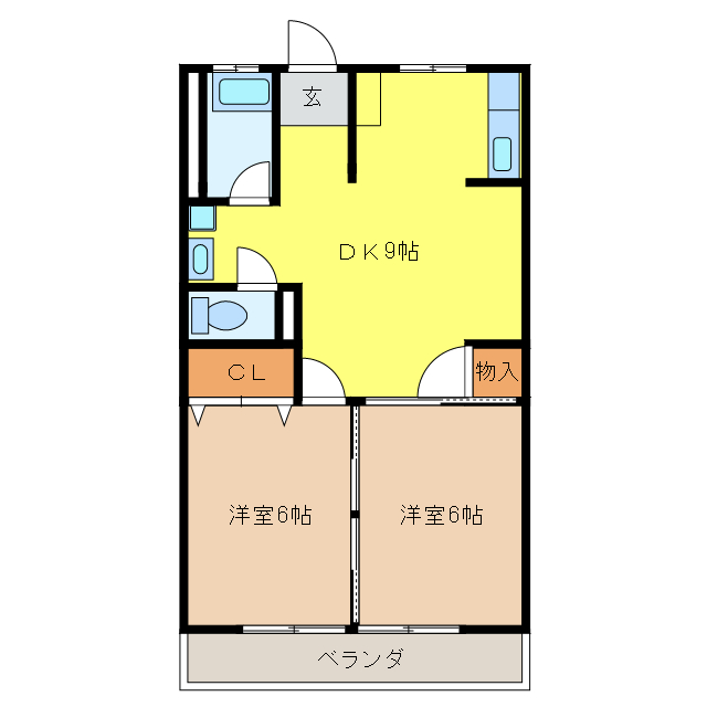 岐阜市市橋のアパートの間取り