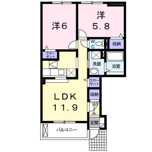 サニーヒルズＣの間取り