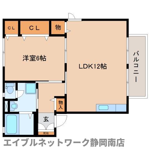 静岡市駿河区中原のアパートの間取り