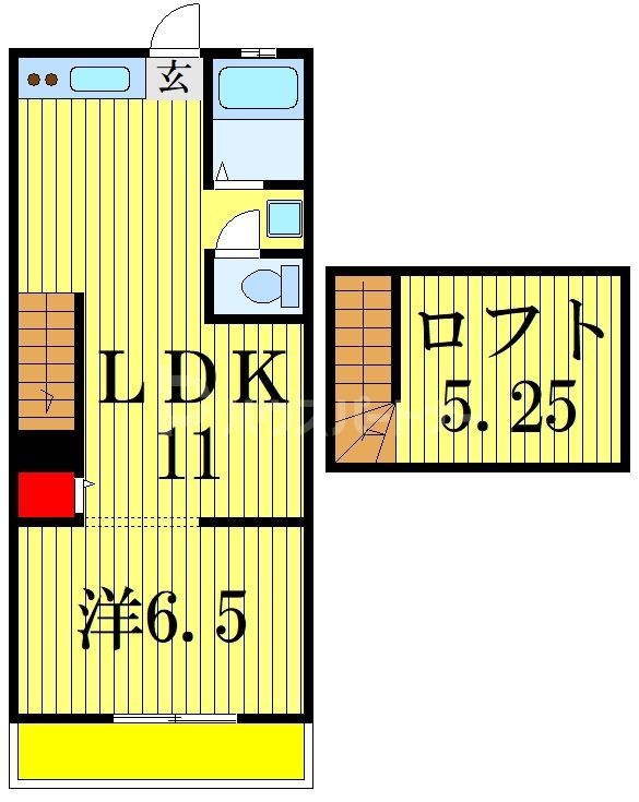 松戸市高塚新田のアパートの間取り