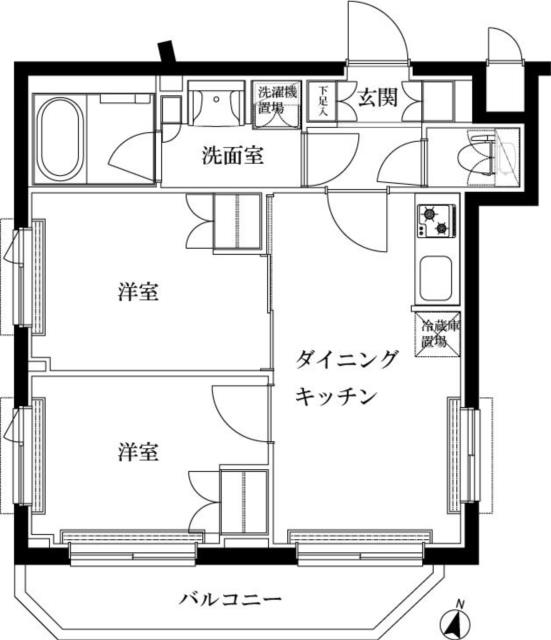 ルーブル蓮根弐番館の間取り