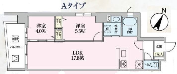 さいたま市大宮区吉敷町のマンションの間取り