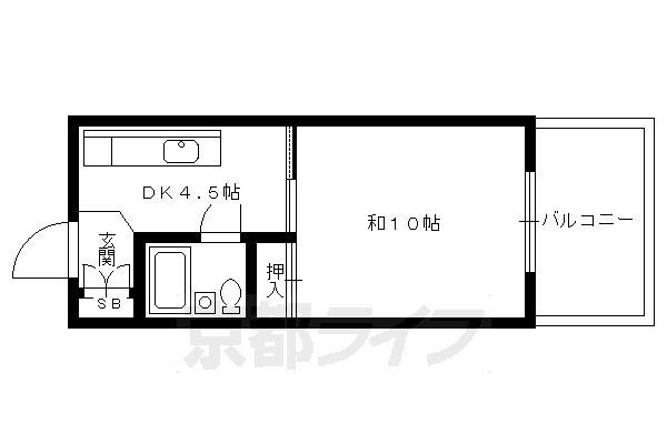 【京都市左京区聖護院山王町のマンションの間取り】