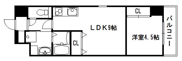 京都市中京区西ノ京南原町のマンションの間取り