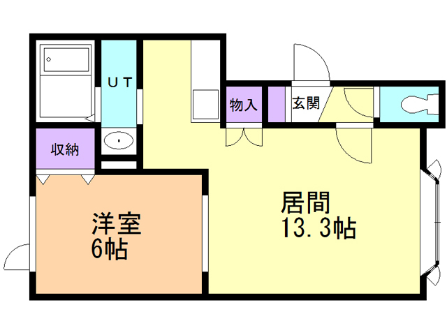 苫小牧市花園町のアパートの間取り