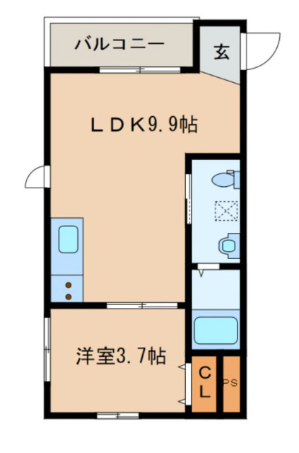 呉市中央のアパートの間取り