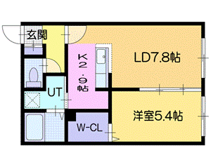 北広島市共栄町のマンションの間取り