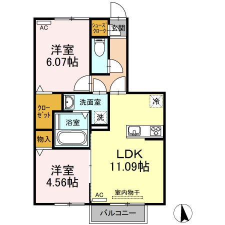 グランパルク東豊　Bの間取り