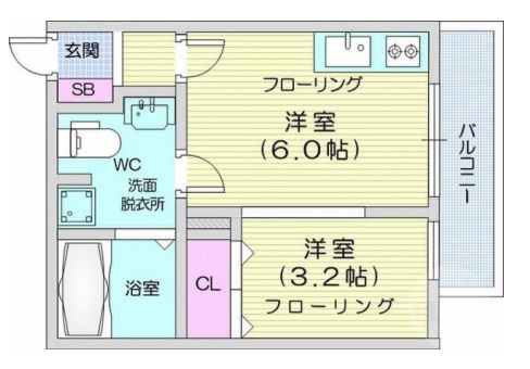 メリディアン国見弐番館の間取り