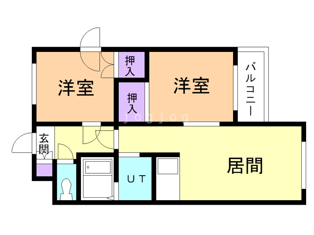 札幌市白石区川北一条のマンションの間取り