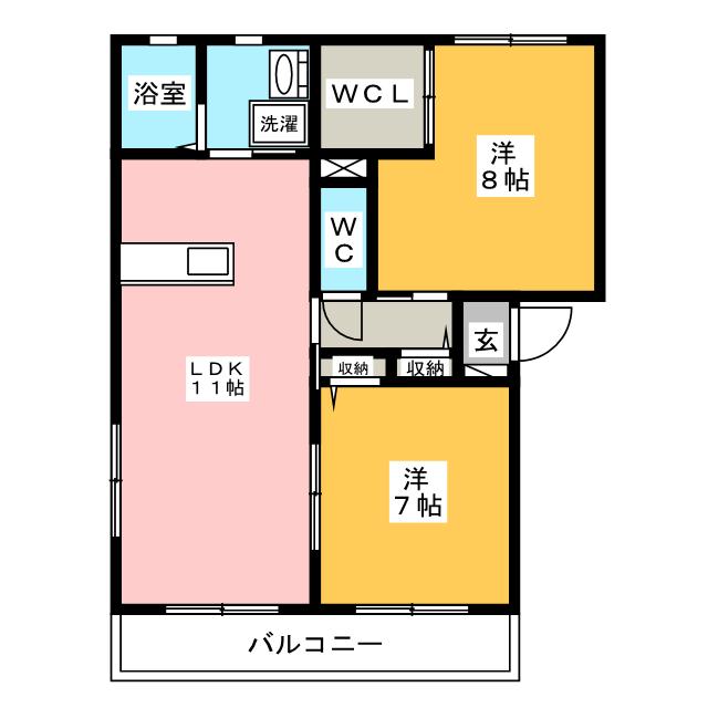 アムール２　Ａ棟の間取り