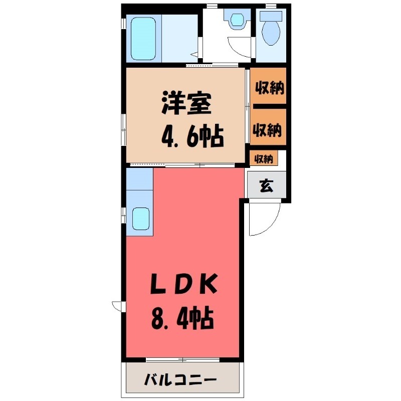 伊勢崎市稲荷町のアパートの間取り