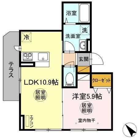 習志野市本大久保のアパートの間取り