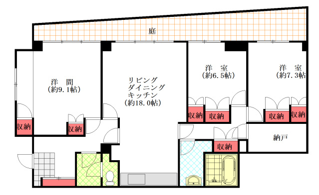 M山肩ビルの間取り