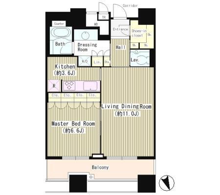 東京都港区台場２（マンション）の賃貸物件の間取り