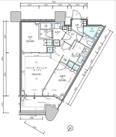 中央区勝どきのマンションの間取り