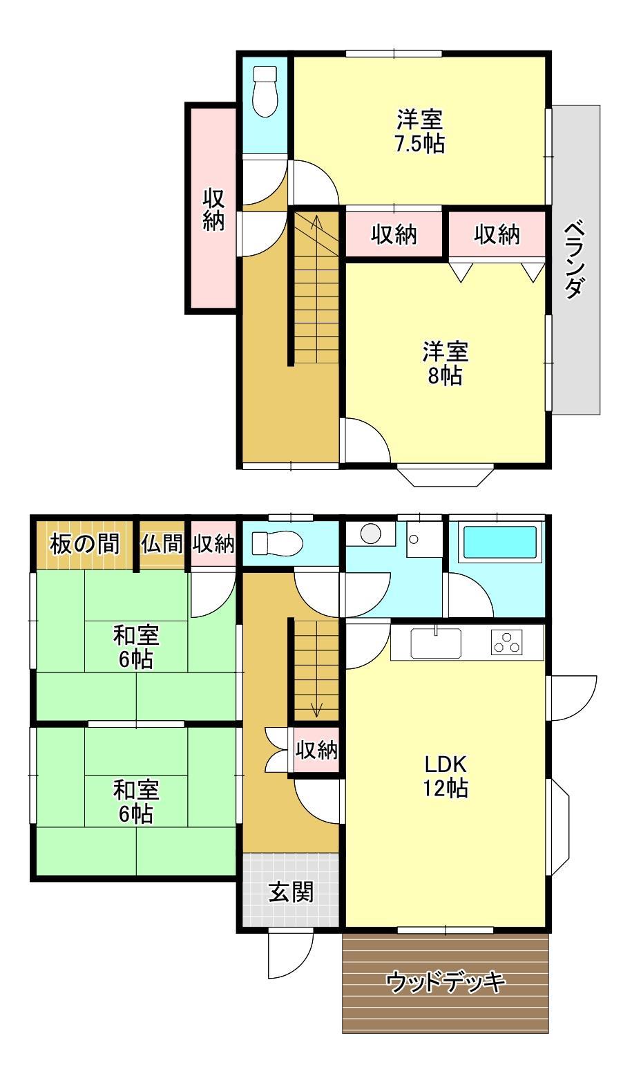 来福台K貸家の間取り写真