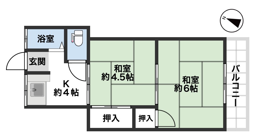 神仙寺ハイツの間取り