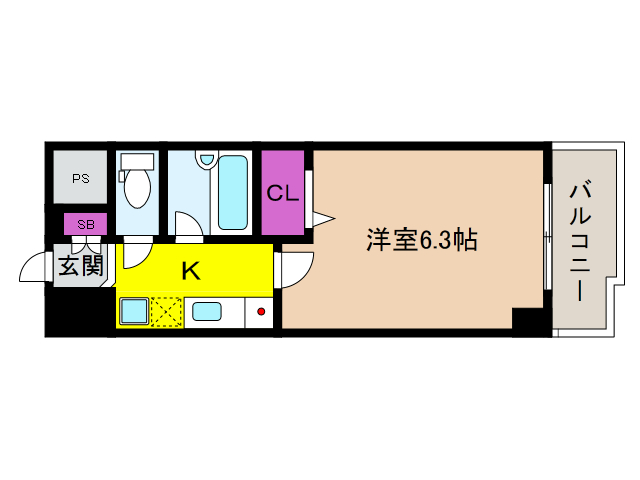 神戸市中央区磯辺通のマンションの間取り