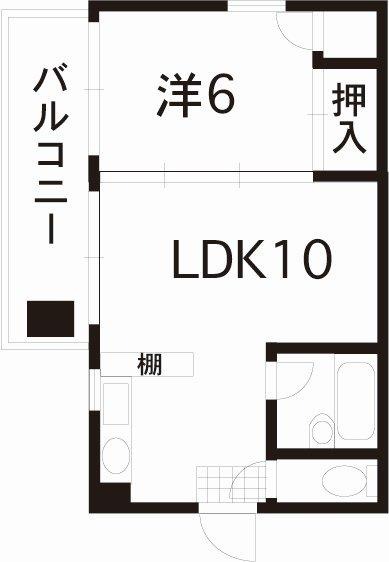 熊本市中央区新屋敷のマンションの間取り