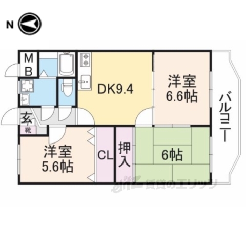 桜井市大字谷のマンションの間取り