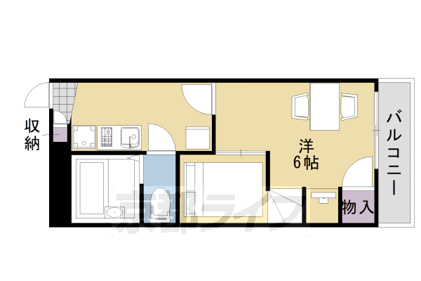 亀岡市篠町広田のアパートの間取り