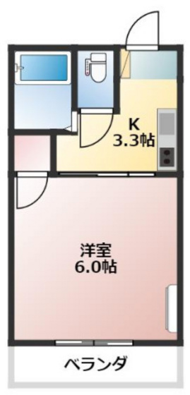 岡山市中区西川原のマンションの間取り