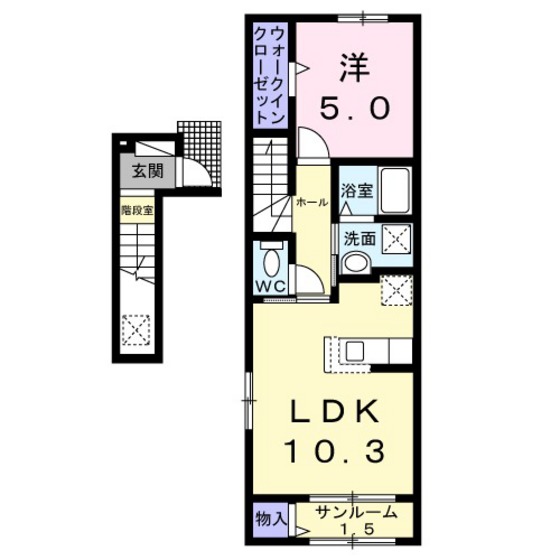 安芸郡熊野町呉地のアパートの間取り