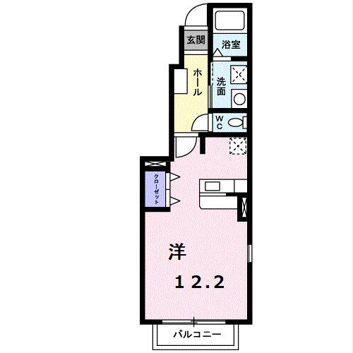 高崎市東貝沢町のアパートの間取り