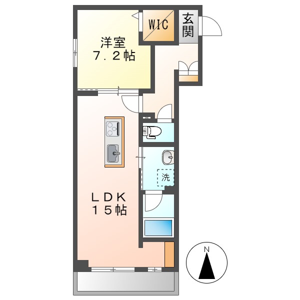 倉敷市大島のマンションの間取り