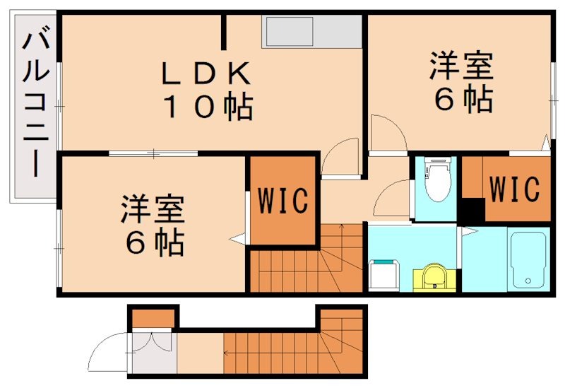 鞍手郡小竹町大字勝野のアパートの間取り