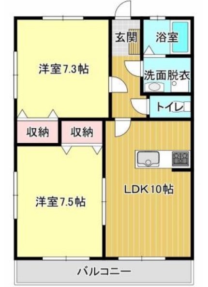 浜松市浜名区細江町気賀のアパートの間取り