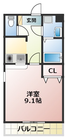 熊本市南区出仲間のマンションの間取り