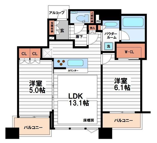 大阪市中央区安土町のマンションの間取り