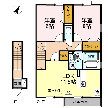 【ローズコートＡＯＩの間取り】