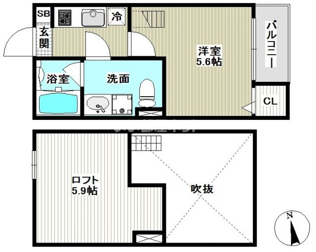 千葉市中央区亀岡町のアパートの間取り