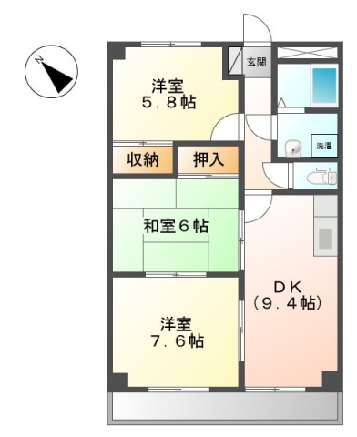 広島市安佐南区伴東のアパートの間取り