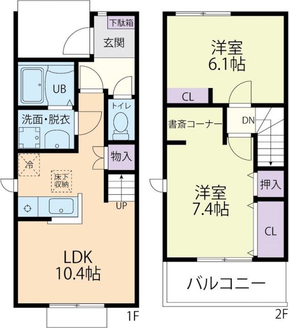 鹿沼市御成橋町のアパートの間取り