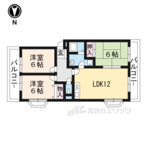 大津市黒津のマンションの間取り