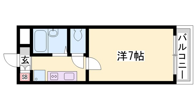 姫路市伊伝居のマンションの間取り