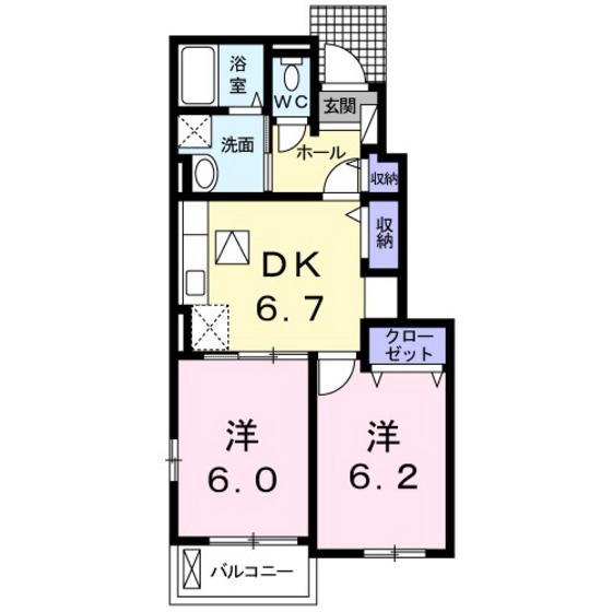 【広島市東区福田のアパートの間取り】