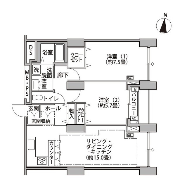 東雲キャナルコートＣＯＤＡＮ１４号棟の間取り