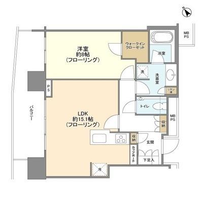 港区赤坂のマンションの間取り