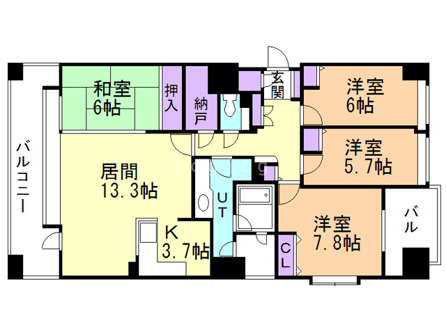 リーベンデール平岸弐番館の間取り