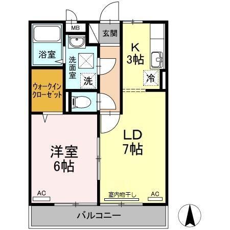 高知市北久保のアパートの間取り