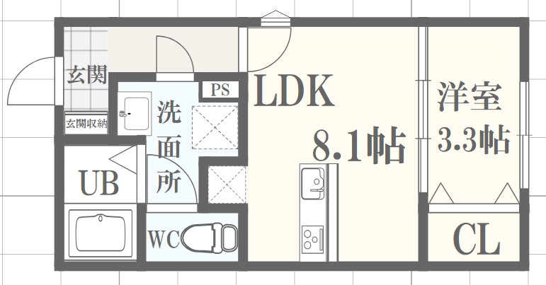 姫路市飾磨区妻鹿のアパートの間取り