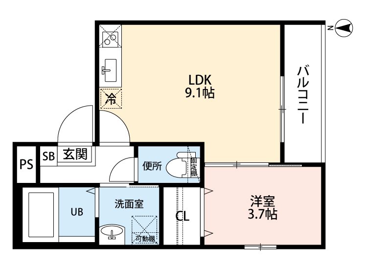 名古屋市中村区二瀬町のアパートの間取り